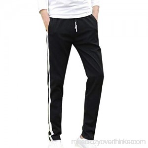 YOcheerful Men Drawsting Pants Mens Solid Sweatpants Sports Pocket Trousers Boy Basketball Pants Sportswear Pants Black B07MCG3J25